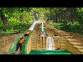 1 day how we build million dollars water slide park into swimming pool underground