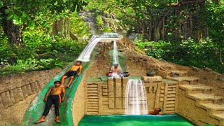 1 Day How We Build Million Dollars Water Slide Park into Swimming Pool Underground