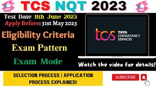 TCS NQT 2023 | Step by Step Registration Process Explained | Test Date: 11th June 2023✔️?