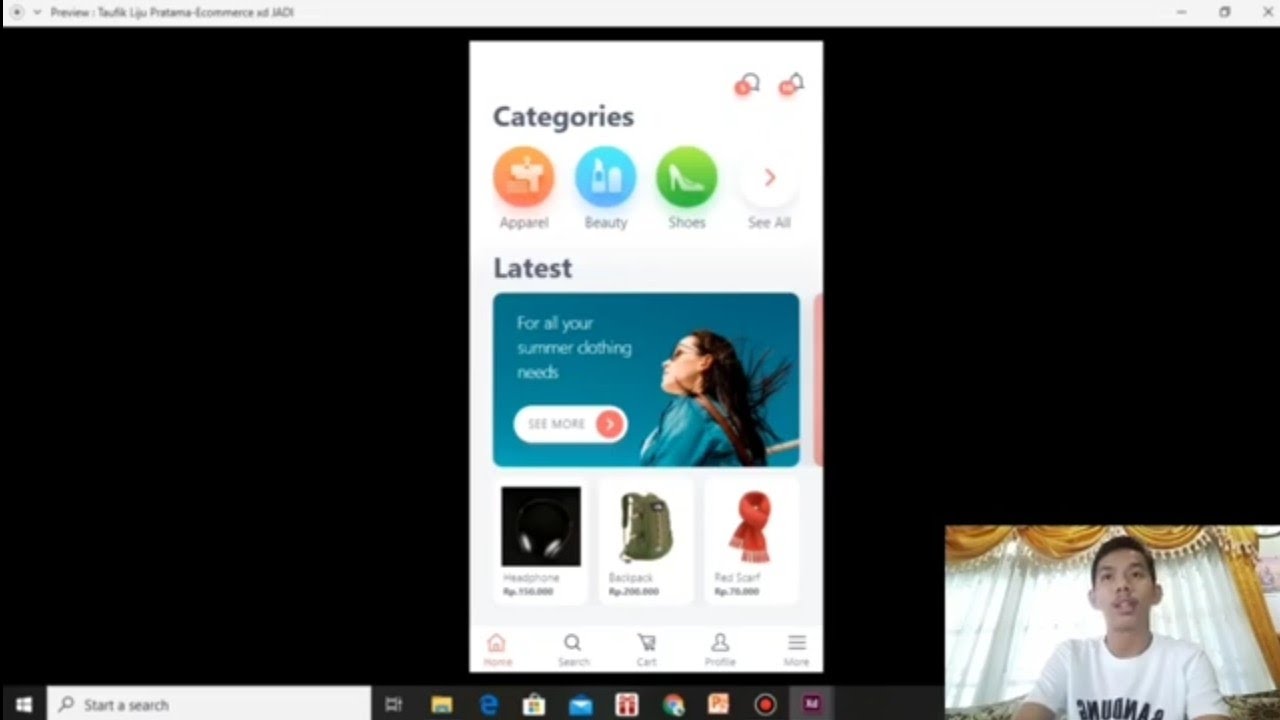Review dan penjelasan seputar Desain UI/UX Apk E-commerce - YouTube
