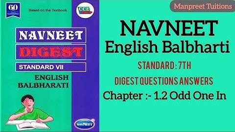 #7thstd | Chapter: 1.2 Odd One In| Digest Questions Answers| @ManpreetTuitions