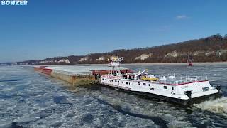 Towboats in Ice on the Mississippi