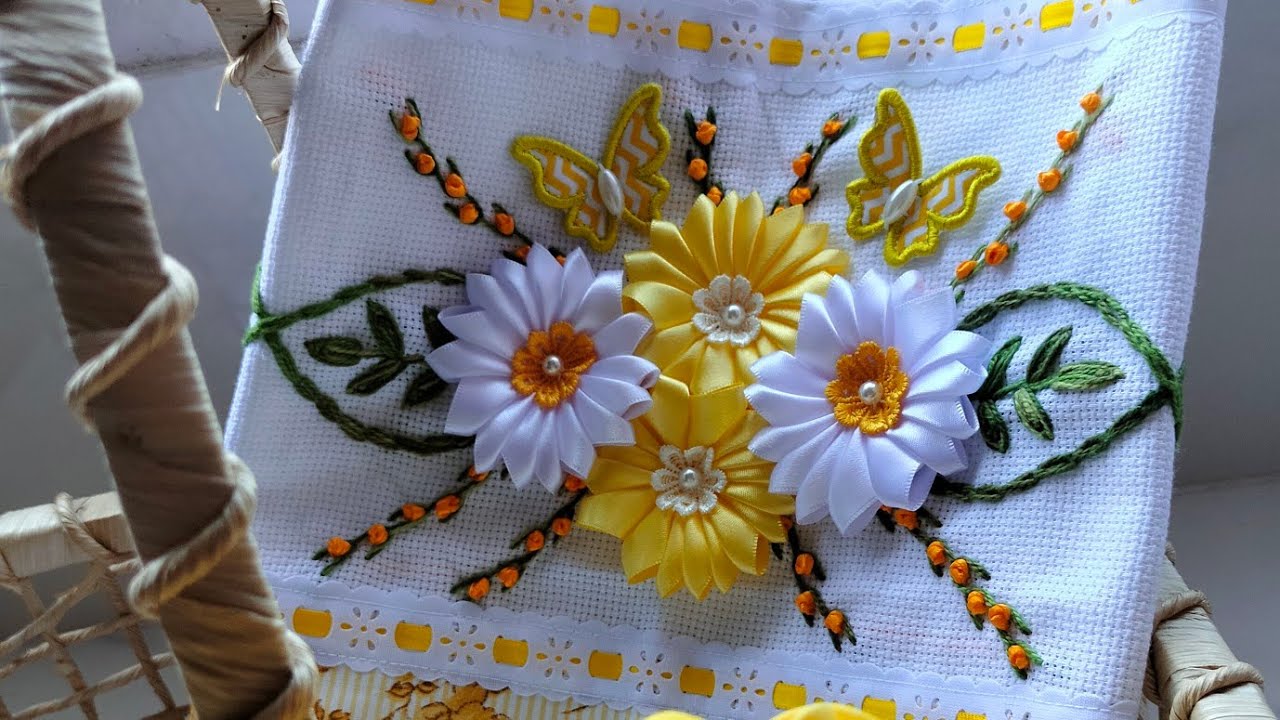 атласный цветок для полотенец модель 576