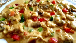 Chicken ala king recipe/How to make classic chicken ala king/Chicken ala king