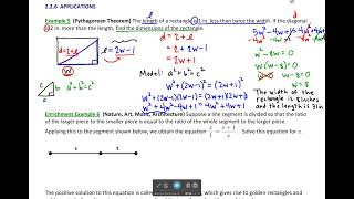 2.2.6 Applications of Quadratic Equations