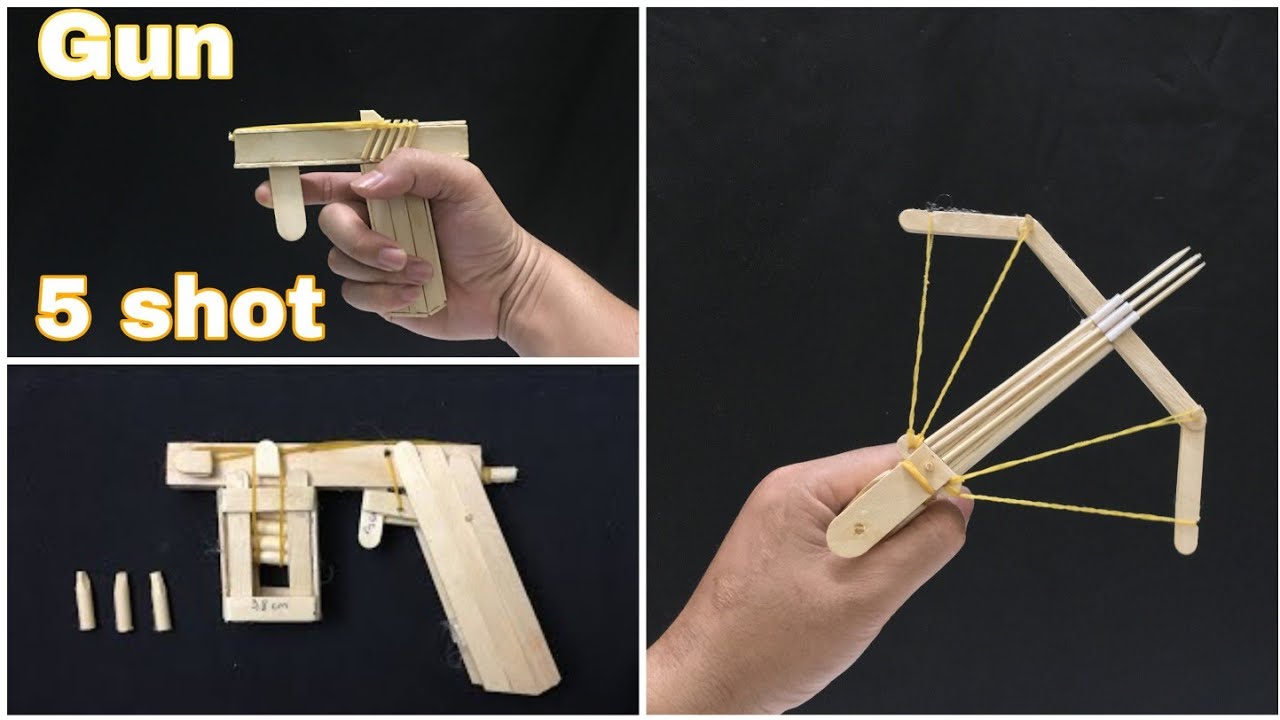 Wow ! Top 3 Amazing Diy Weapon From Popsicle Sticks YouTube
