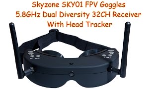 Skyzone SKY-01 V2 FPV Goggles 5.8GHz Dual Diversity 32CH Receiver With Head Tracker