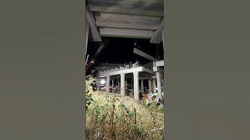 Setting Concrete Girders For A Future Roadway Bridge