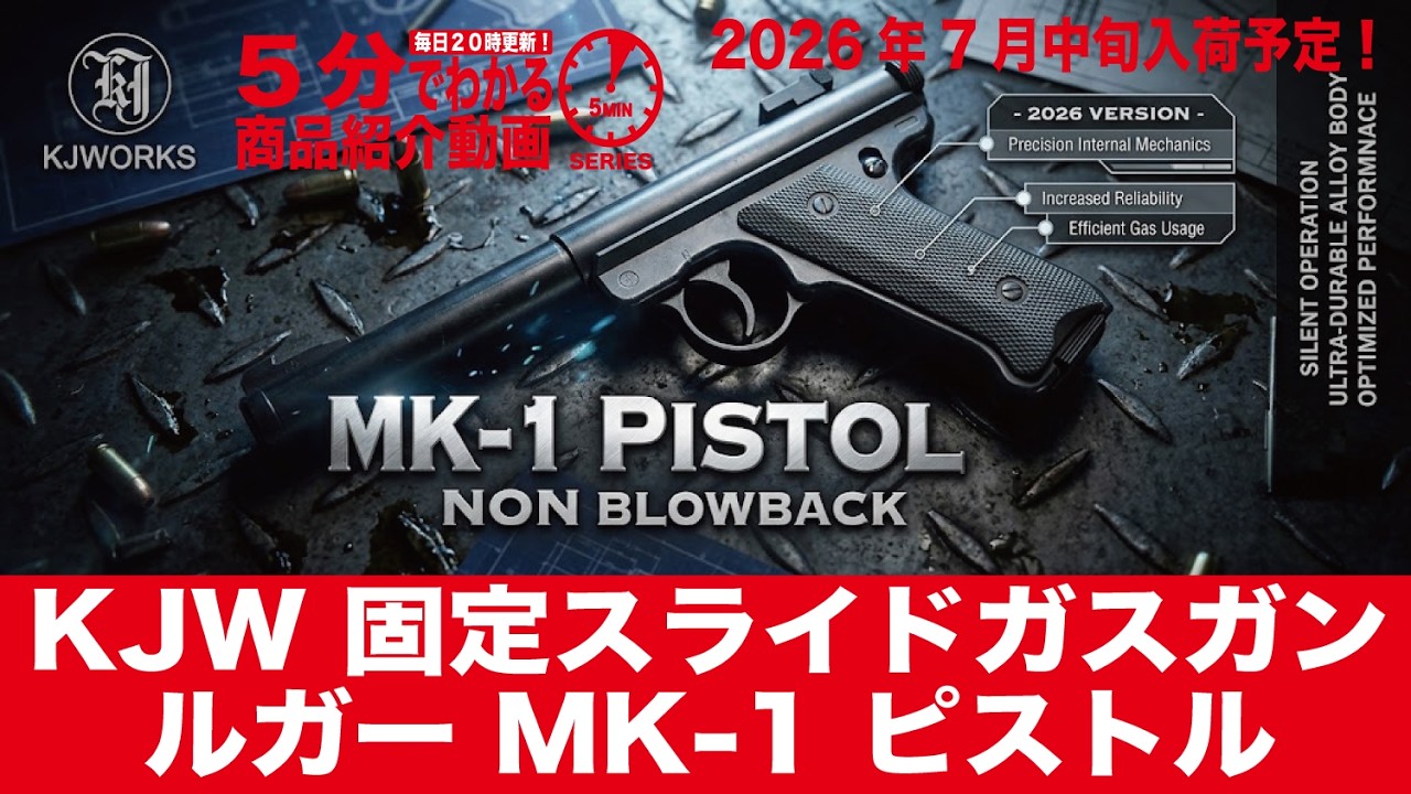 Available Mid-July 2026] KJW Fixed Slide Gas Powered Ruger MK-1