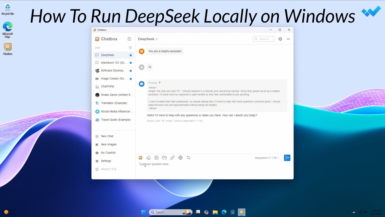 How To Run DeepSeek Locally on Windows | Intel | AMD - YouTube