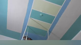 Asian paint easy Masking tape ceiling colour design |pop design | pop color design | banty betul