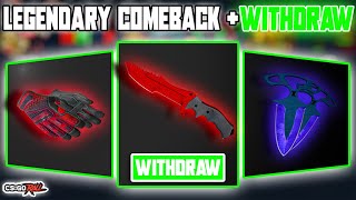 LEGENDARY COMEBACK WITH KNIFE WITHDRAW !!! | CSGOROLL | ROYCE_GAMBA