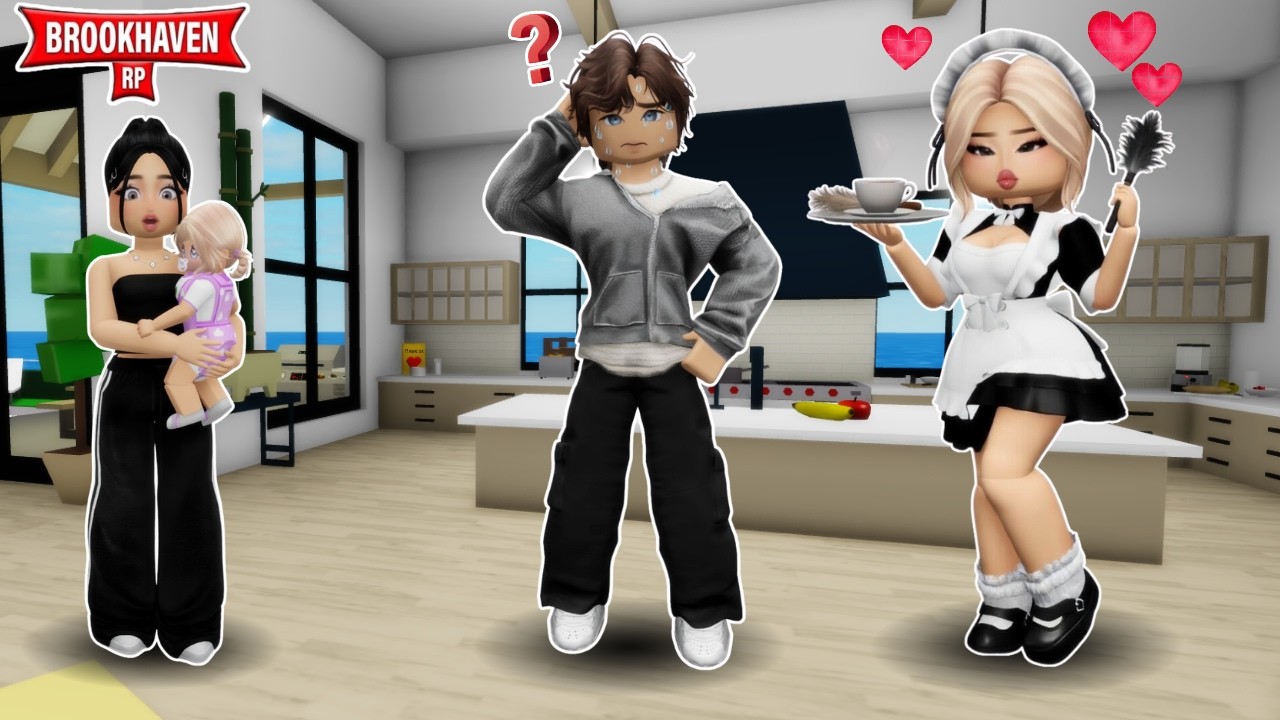 LA SIRVIENTA ESTA ENAMORADA DE MI ESPOSO *QUIERE QUEDARSE CON EL* BROOKHAVEN ROBLOX #roblox