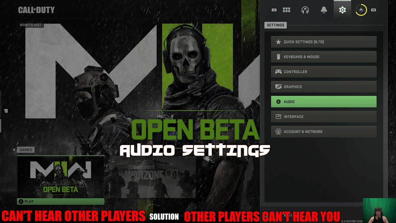 Modern Warfare II Open Beta Audio Settings can't hear other players or