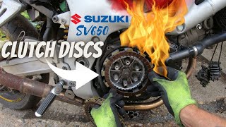 Suzuki SV 650 Removed and installed new clutch discs , Rimossi e installati nuovi dischi frizione 4K