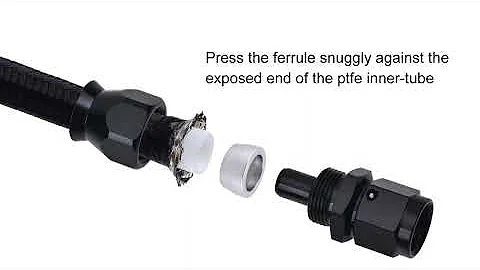 EVIL ENERGY PTFE Hose End Fitting Straight Black for PTFE Hose Only