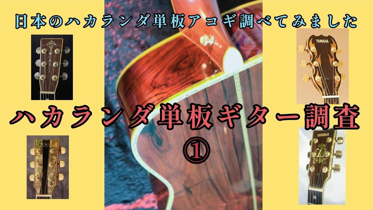 ハカランダ単板ギターの調査①（動画内に間違っているところがあります、説明を参照して下さい）　　日本のハカランダ単板アコギを調べてみました