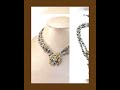Vintage 1950s JONNE House of SCHRAGER Glass Pearl Bead Rhinestone Necklace