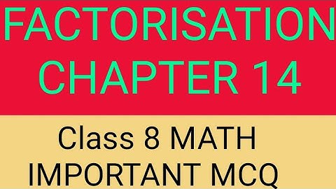 Class 8 Math MCQ Chapter 14 |Factorisation| CBSE PSEB
