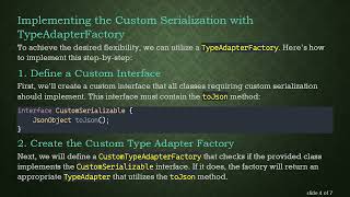 Create a Custom Serialization Method for Your Java Classes with GSON Information