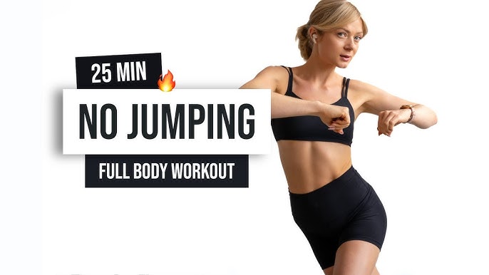 25 MIN FULL BODY NO JUMPING + ABS BURNER Workout - No Equipment