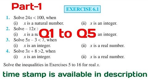 Ex 6.1 class 11 maths ncert Linear Inequalities Q1 to Q5