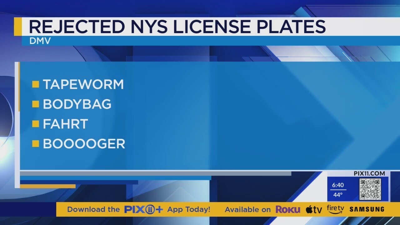 Full list of license plates rejected by NY DMV in 2023 YouTube