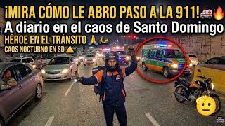 Mira cómo le abro paso a la 911 a diario en el caos de Santo Domingo! Héroe en el tránsito🚨🛵