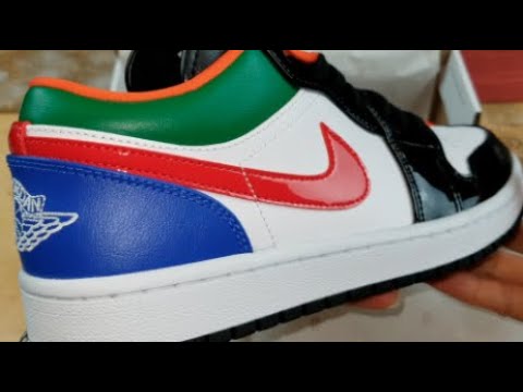 air jordan 1 low white white hyper royal university red pine green