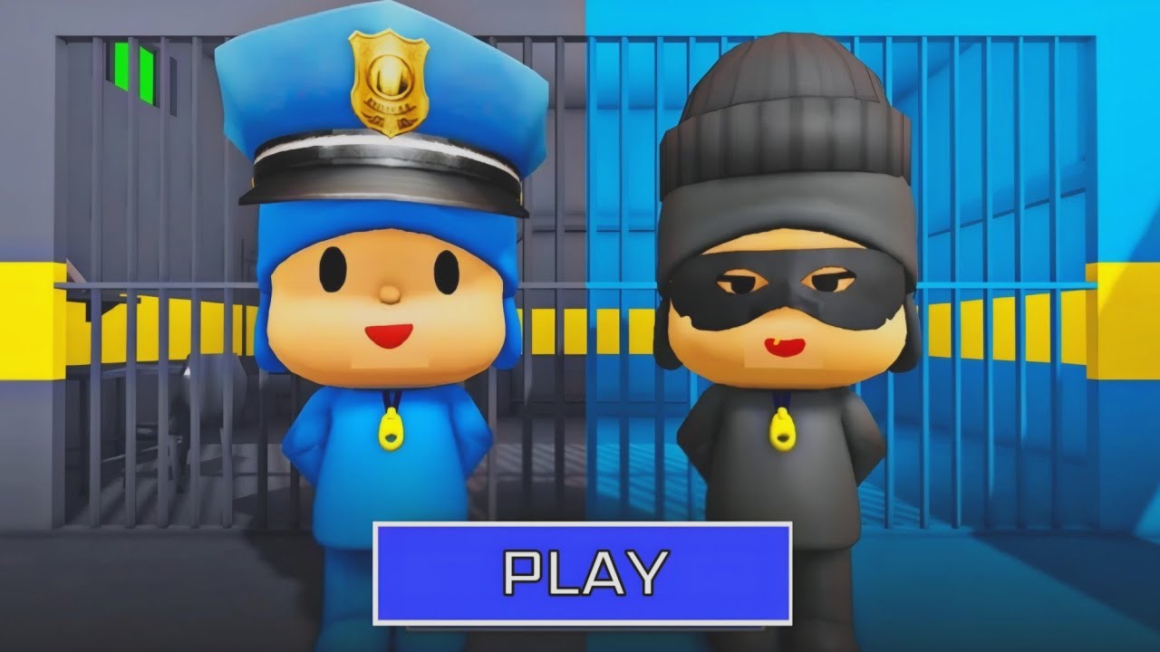 POCOYO POLICE VS THIEF PRISON RUN!(Obby) 