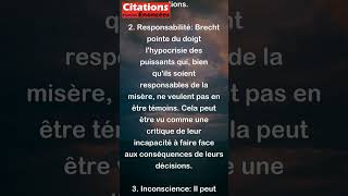 Bertolt Brecht - Je suis arrivé à la conclusion que si les puissants de la terre sont capab #shorts