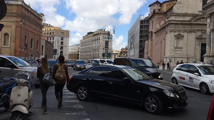 Rome Traffic from Naumachia Restaurant 5-12-16