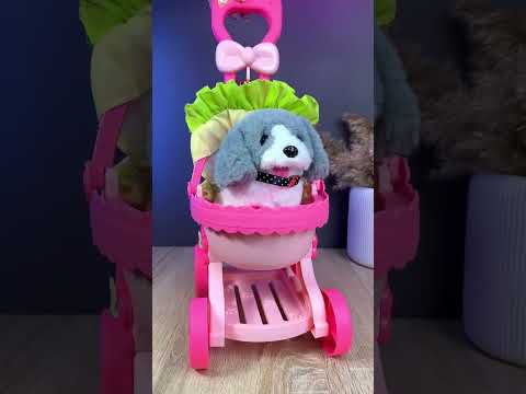 Інтерактивна м'яка іграшка кошеня на батарейках з коляскою й аксесуарами Plush Pet, видео 1