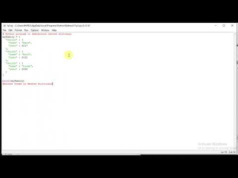Python program to demonstrate nested dictionary and accessing items in dictionaries