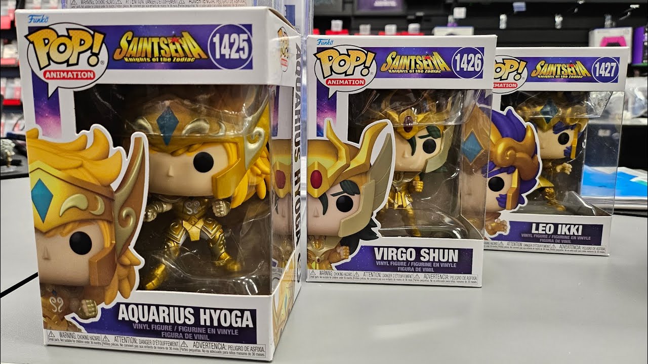 Funko POP! de Los Caballeros del Zodíaco | 1425, 1426 & 1427 | AQUARIUS HYOGA, VIRGO SHUN & LEO IKKI