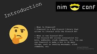 krisppurg: Dimscord - Interact with the Discord API using Nim (NimConf 2021)