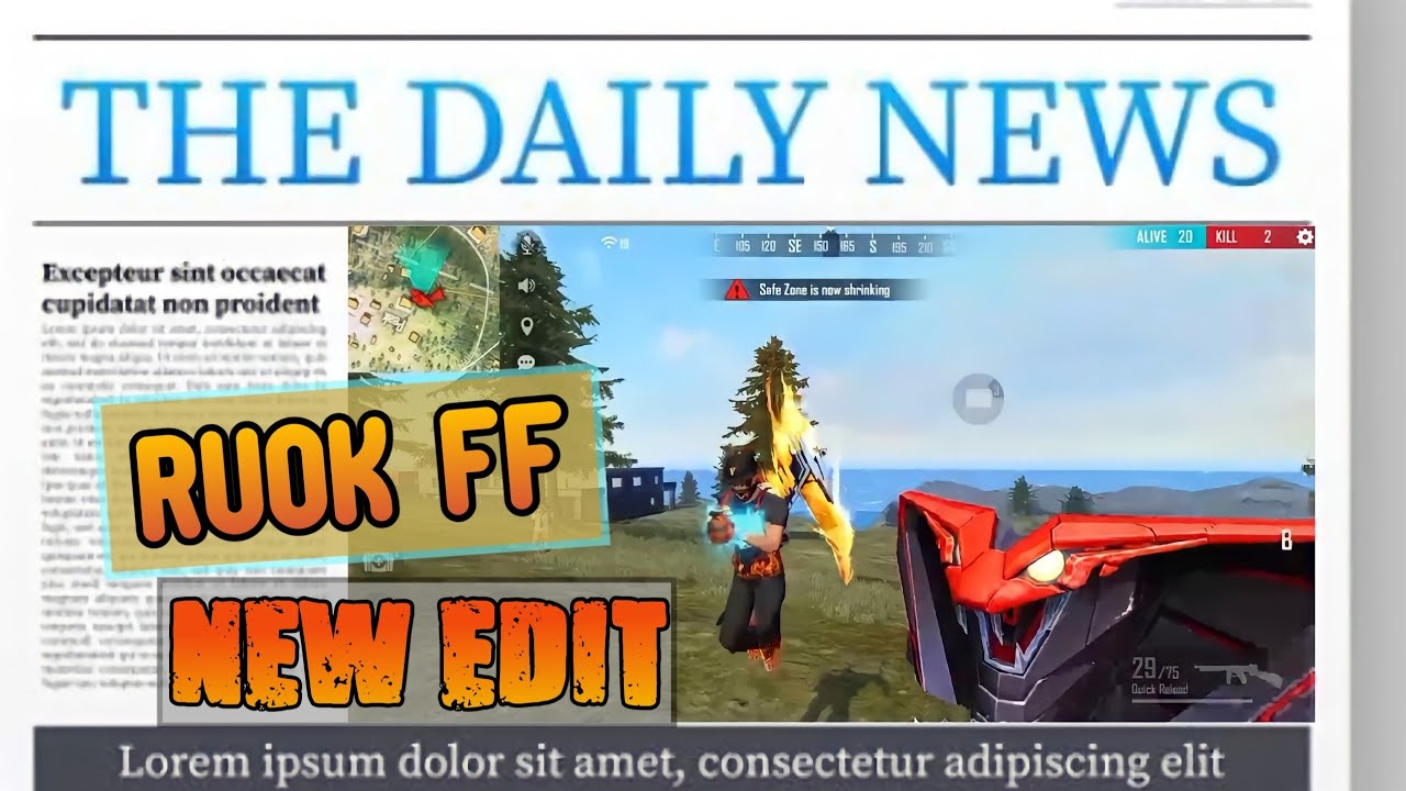 🔥Ruok FF New Newspapper Effect Tutorial❗| Kinemaster Editing