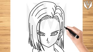 Как нарисовать Dragon Ball Sins на Android 18: пошаговое руководство | Скачать бесплатные раскраски