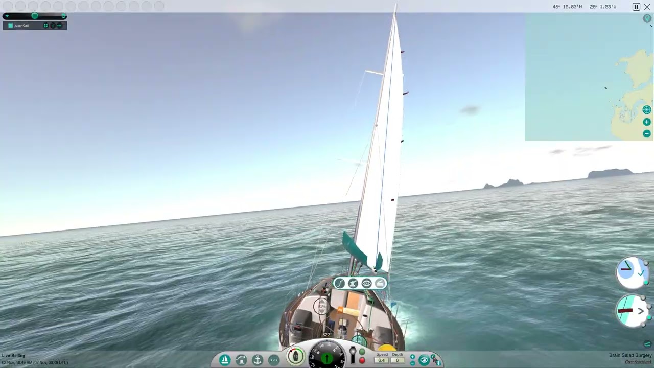 A quick demo of eSail, departing from the marina, tacking then returning to the marina.