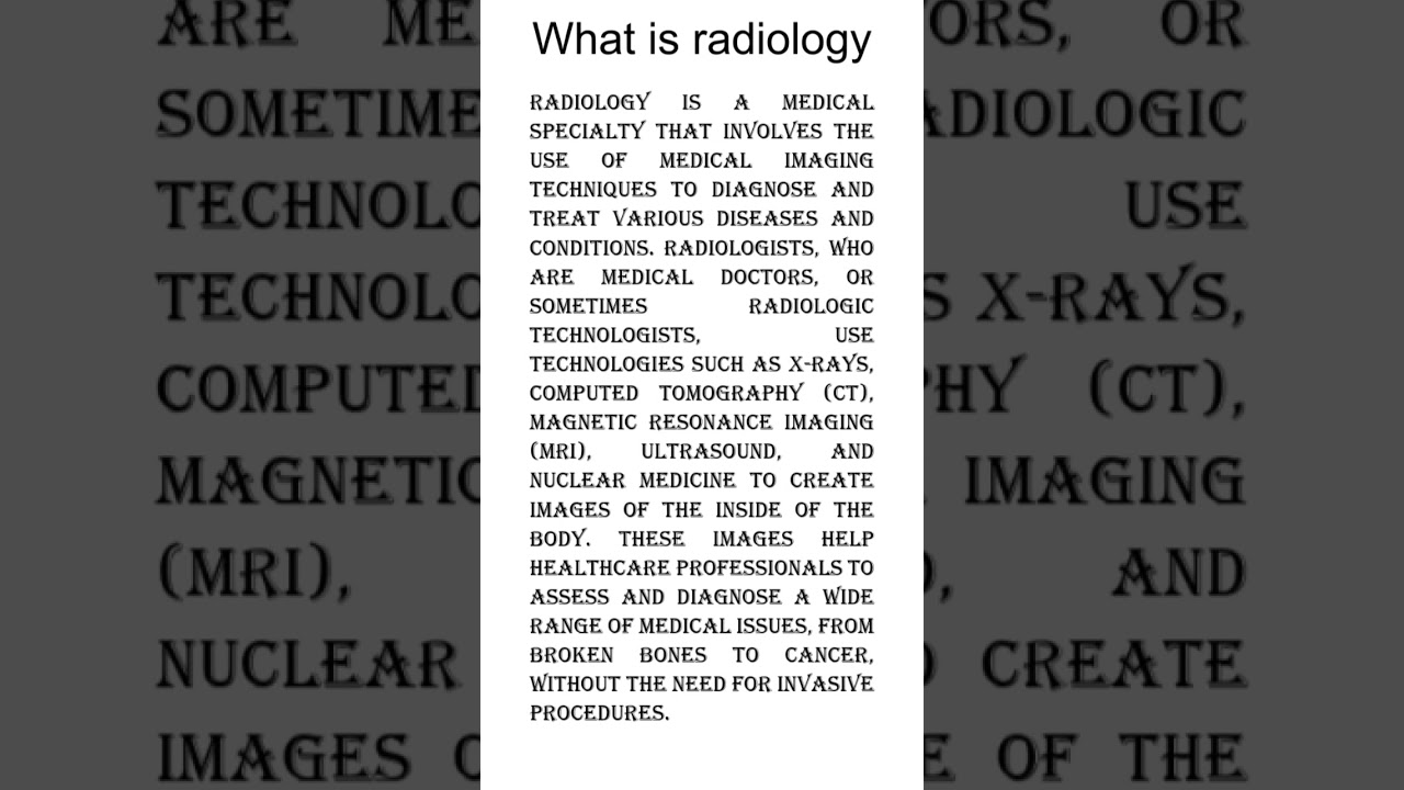 what is radiology.