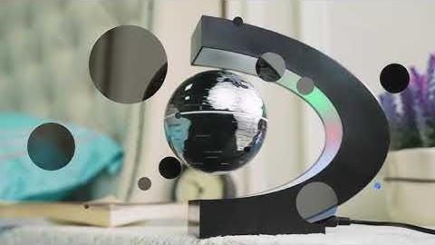 3 Inch C Shaped Magnetic Floating World Map Globe with LED Color Lights for Home Office Decoration