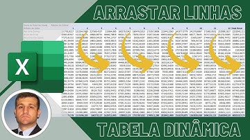 Arrastar linhas e colunas de tabelas dinâmicas