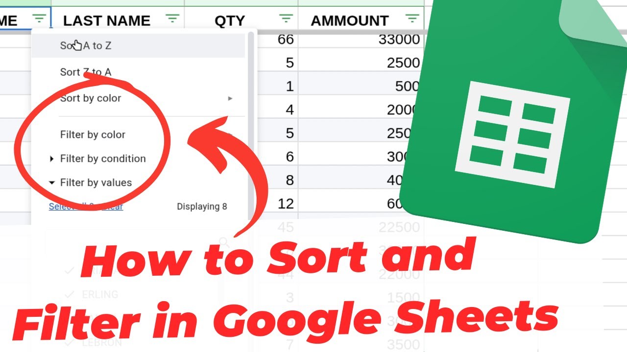 How to Sort and Filter in Google Sheets (Organize Data) - YouTube