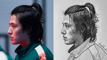 Drawing Player 388 Kang Dae-ho From Squid Game | Timelapse
