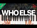 Who Else - Gateway Worship | Easy Piano Tutorial in EVERY Key + Chord Chart
