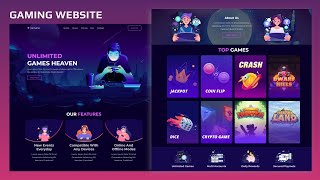 Responsive Gaming Website Design Template Using HTML/CSS/JS From Scratch