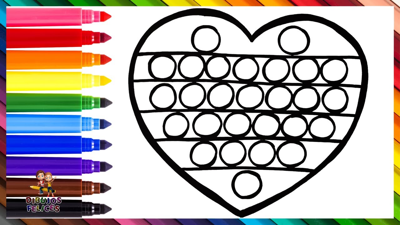 Dibuja y Colorea Un Arcoiris POP IT Corazón ❤️🌈 Dibujos Para Niños -  thptnganamst.edu.vn