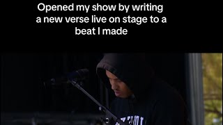 Wrote a new verse live on stage to a beat I made at Dreamville Fest