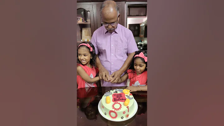 70th Birthday celebration of Appuppa#birthdaycelebration #grandparents #kerala#twinnies #themecakes