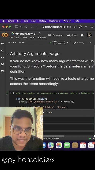 Arbitrary arguments in Python Tutorial #functions #shorts #args - YouTube